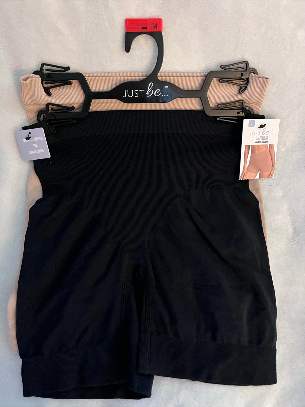 just be Black & Nude High-Waist Shaping Shorts